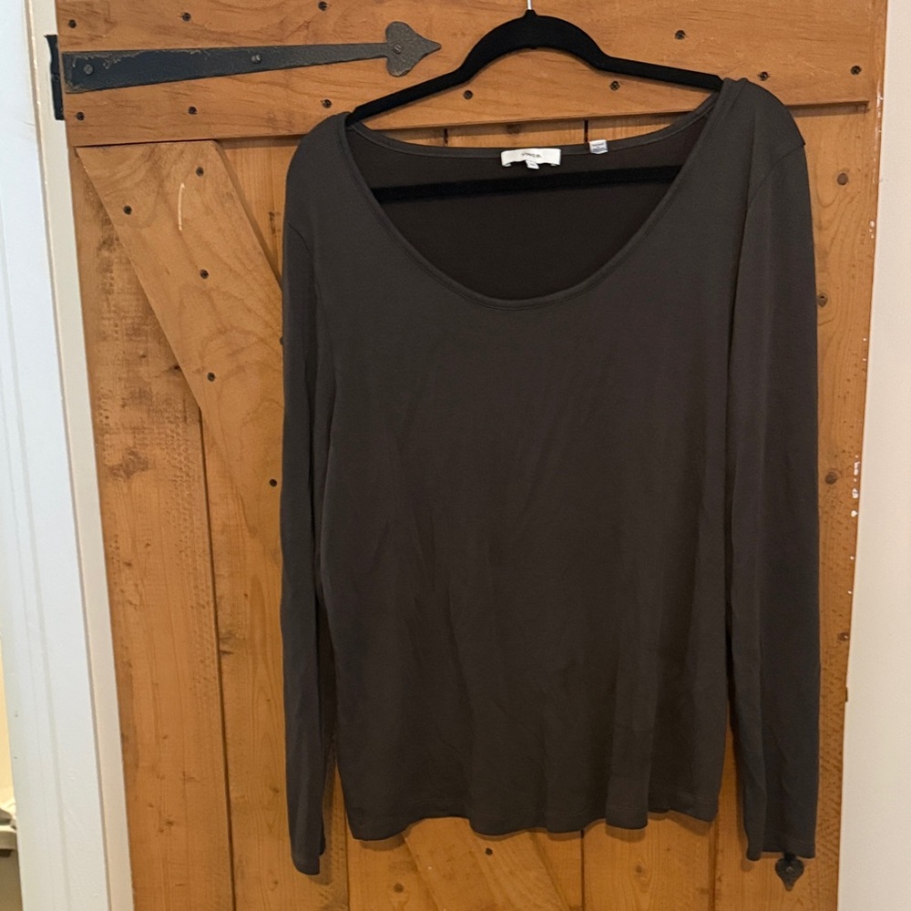 Vince. Women's Long Sleeve Top in olive green